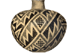 rotating animated display of pottery in the gallery