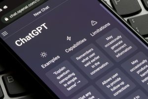 A phone screen displaying the ChatGPT homescreen.