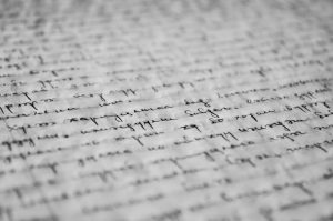 Handwriting on paper.
