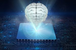 A brain placed over a computer chip