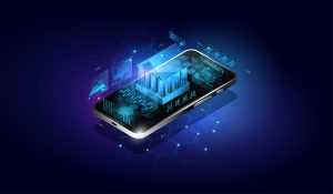A digital hologram placed over a smartphone
