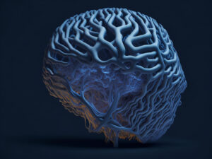 A digital rendition of a human brain’s framework